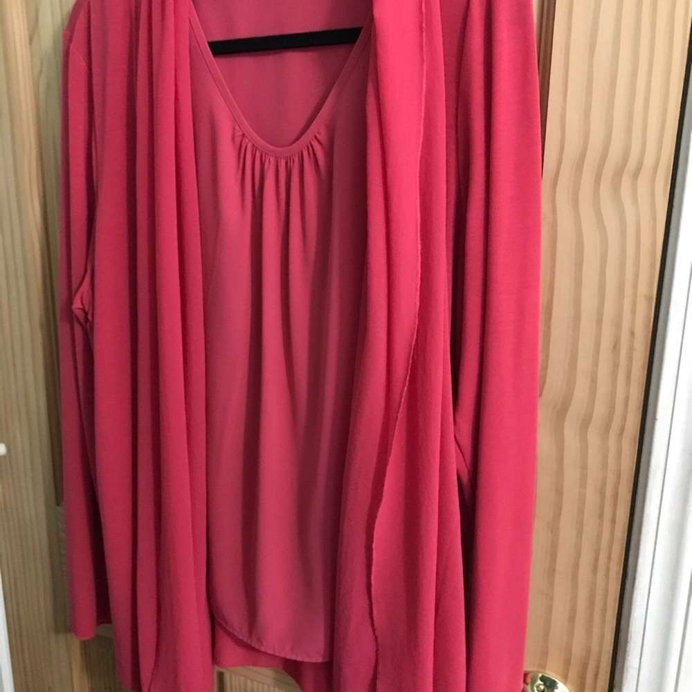 Vibrant Red Dressy Susan Graver 2 Piece Set